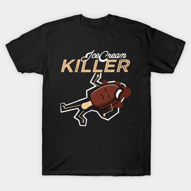 Funny Ice Cream Killer Scene T-Shirt by All-About-Words